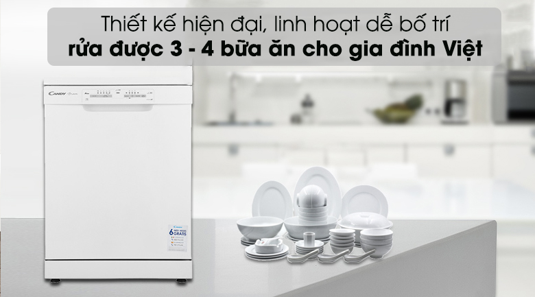 Máy rửa chén độc lập Candy CDPN 1L390PW Máy rửa chén độc lập Candy CDPN 1L390PW