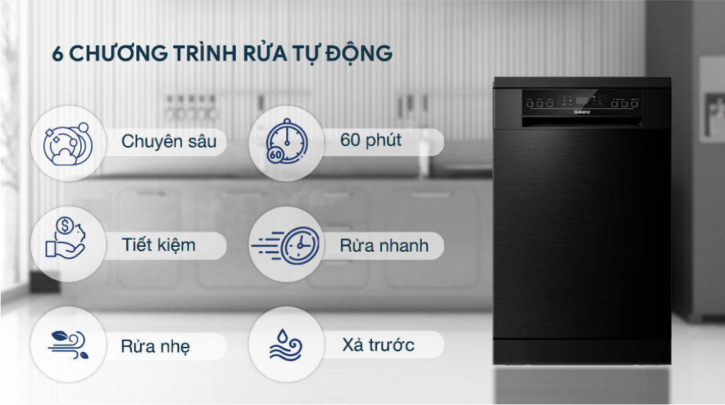 Máy rửa chén độc lập Galanz W45A3A401M-0E1(B) 11 bộ | Đen | Sấy nhiệt dư Máy rửa chén độc lập Galanz W45A3A401M-0E1(B) 11 bộ | Đen | Sấy nhiệt dư
