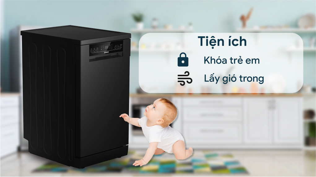 Máy rửa chén độc lập Galanz W45A3A401M-0E1(B) 11 bộ | Đen | Sấy nhiệt dư Máy rửa chén độc lập Galanz W45A3A401M-0E1(B) 11 bộ | Đen | Sấy nhiệt dư