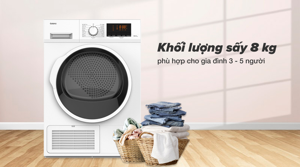 Máy sấy ngưng tụ 8 kg Galanz DC-80S5C Máy sấy ngưng tụ 8 kg Galanz DC-80S5C