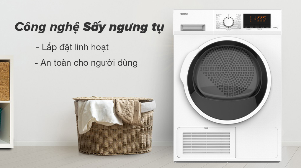 Máy sấy ngưng tụ 8 kg Galanz DC-80S5C Máy sấy ngưng tụ 8 kg Galanz DC-80S5C