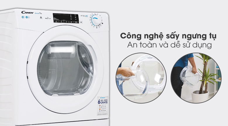Máy sấy ngưng tụ Candy 10 Kg CSO C10TE-S Máy sấy ngưng tụ Candy 10 Kg CSO C10TE-S