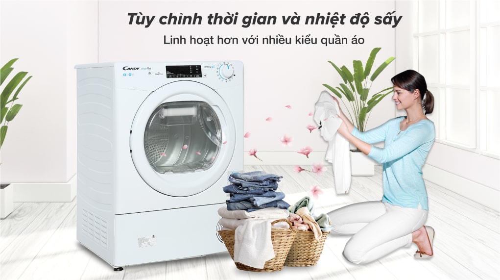 Máy sấy ngưng tụ Candy 8 Kg CSO C8TE-S Máy sấy ngưng tụ Candy 8 Kg CSO C8TE-S