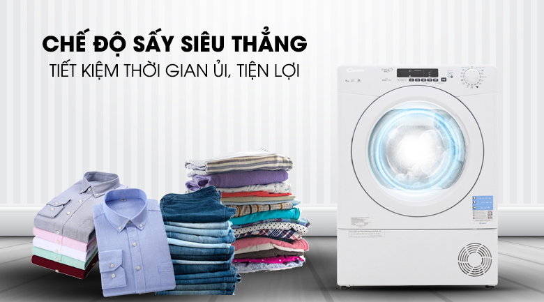 Máy sấy ngưng tụ Candy 9 Kg GVS C9DE-S Máy sấy ngưng tụ Candy 9 Kg GVS C9DE-S