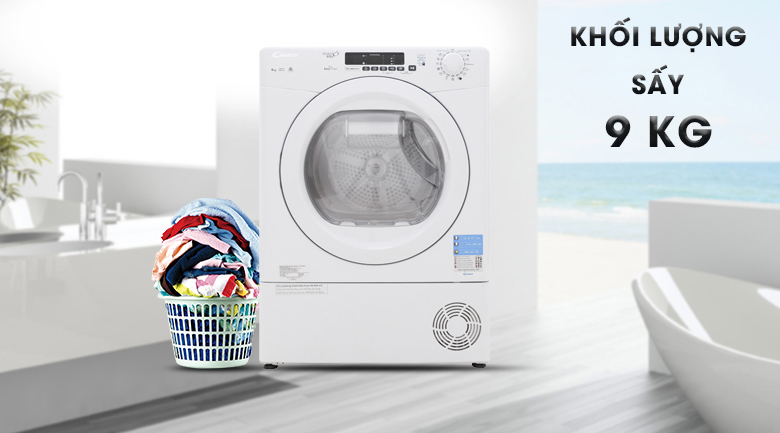 Máy sấy ngưng tụ Candy 9 Kg GVS C9DE-S Máy sấy ngưng tụ Candy 9 Kg GVS C9DE-S