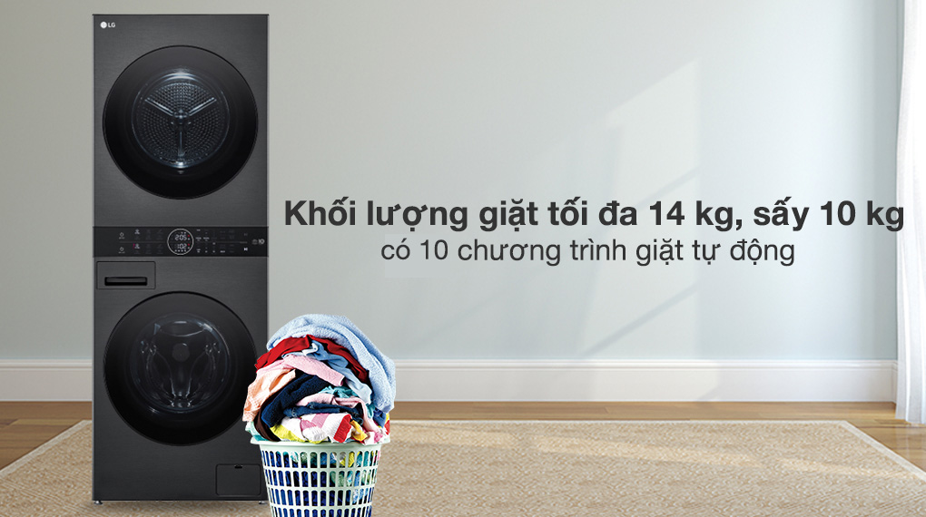 Máy giặt sấy LG Inverter 14 kg WT1410NHB Máy giặt sấy LG Inverter 14 kg WT1410NHB