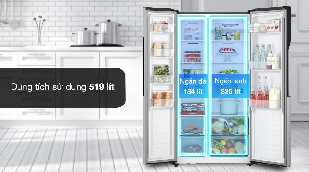 Tủ lạnh LG Inverter 519 lít GR-B256JDS Tủ lạnh LG Inverter 519 lít GR-B256JDS