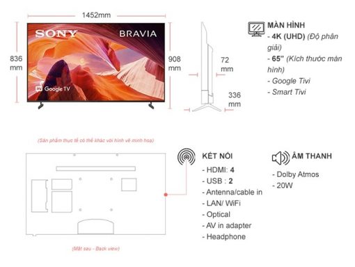 10055338 Google Tivi Sony Bravia 4k 65 Inch Kd 65x80l Vn3 Tskt