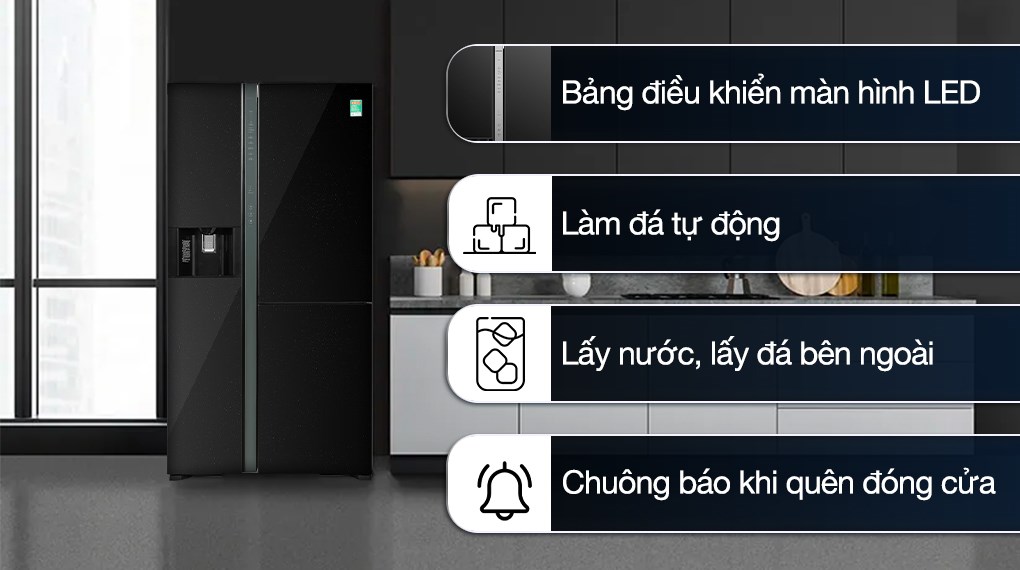 Tủ lạnh Hitachi Inverter 569 lít Side By Side R-MX800GVGV0 GBK Tủ lạnh Hitachi Inverter 569 lít Side By Side R-MX800GVGV0 GBK