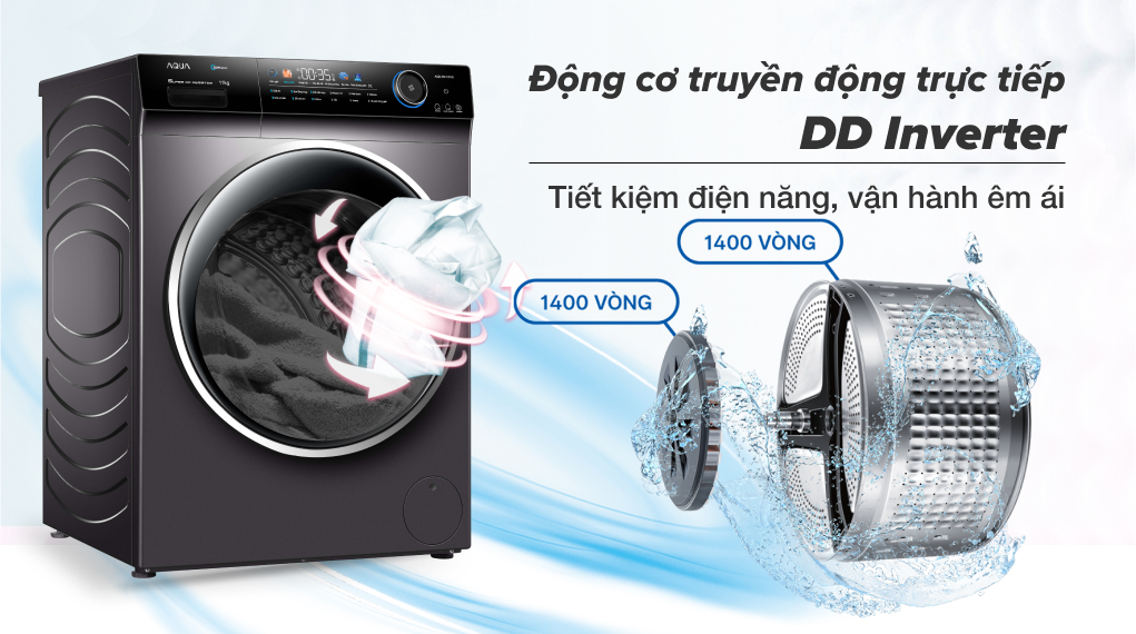 Máy giặt Aqua Inverter 10 kg AQD- DD1001G PS Máy giặt Aqua Inverter 10 kg AQD- DD1001G PS