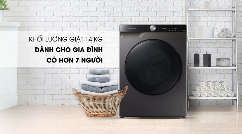Máy giặt sấy Samsung AI Inverter 14kg WD14TP44DSB/SV Máy giặt sấy Samsung AI Inverter 14kg WD14TP44DSB/SV