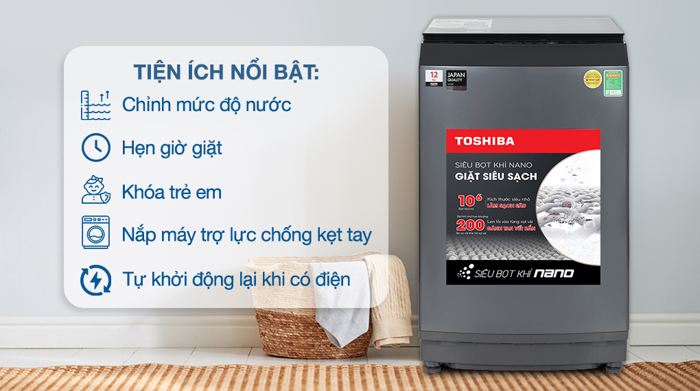 Máy giặt Toshiba Inverter 12 kg AW-DUK1300KV (MK) Máy giặt Toshiba Inverter 12 kg AW-DUK1300KV (MK)