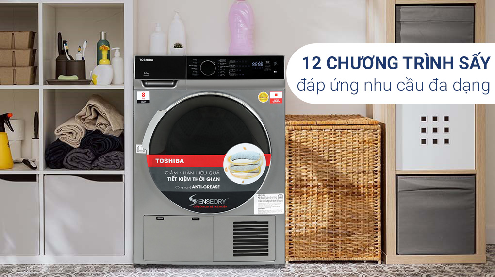 Máy sấy ngưng tụ Toshiba 8 kg TD-K90MEV(SK) Máy sấy ngưng tụ Toshiba 8 kg TD-K90MEV(SK)