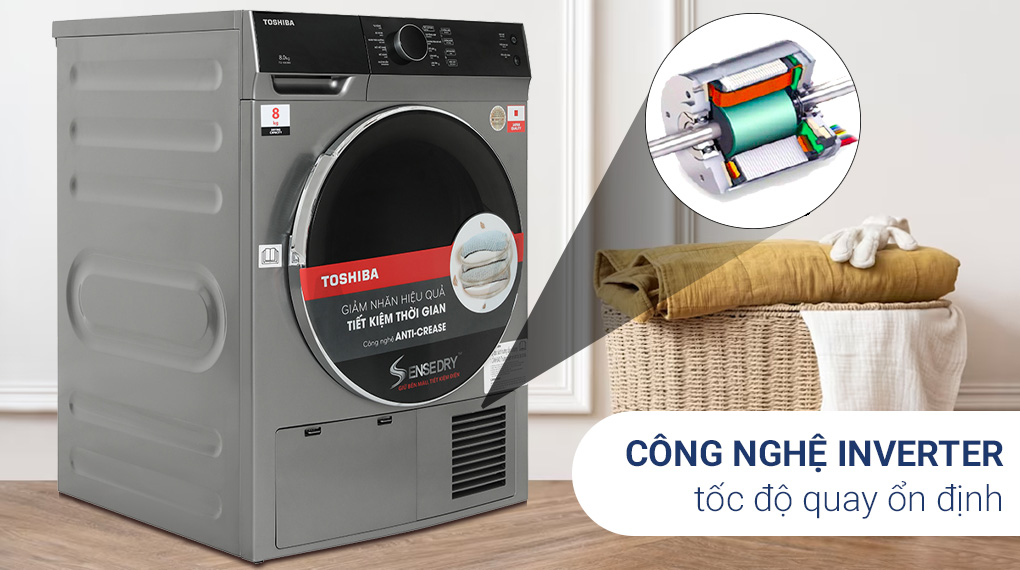 Máy sấy ngưng tụ Toshiba 8 kg TD-K90MEV(SK) Máy sấy ngưng tụ Toshiba 8 kg TD-K90MEV(SK)