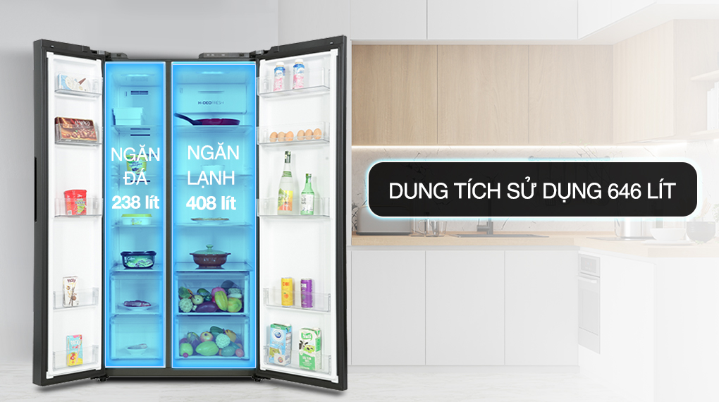 Tủ lạnh Aqua Inverter 646 lít AQR-S682XA(SLB) Tủ lạnh Aqua Inverter 646 lít AQR-S682XA(SLB)