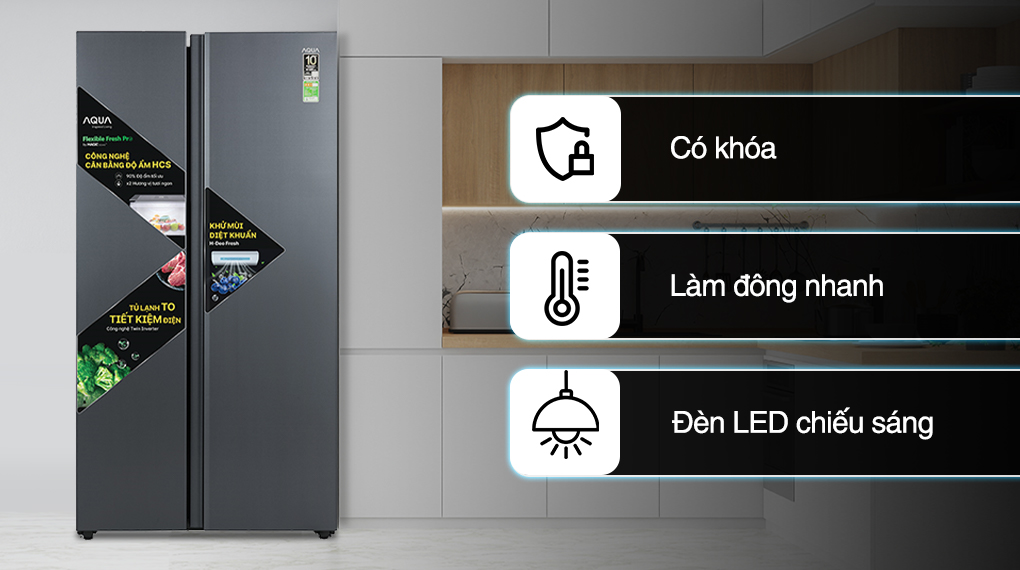 Tủ lạnh Aqua Inverter 646 lít AQR-S682XA(SLB) Tủ lạnh Aqua Inverter 646 lít AQR-S682XA(SLB)