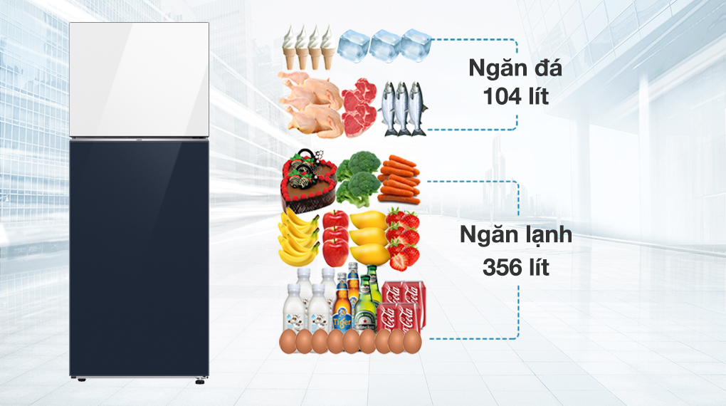 Tủ lạnh Samsung Inverter 460 lít Bespoke RT47CB66868ASV Tủ lạnh Samsung Inverter 460 lít Bespoke RT47CB66868ASV
