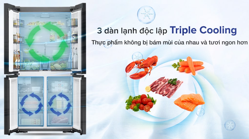 Tủ lạnh Samsung Inverter 599 lít Multi Door Bespoke RF60A91R177/SV Tủ lạnh Samsung Inverter 599 lít Multi Door Bespoke RF60A91R177/SV