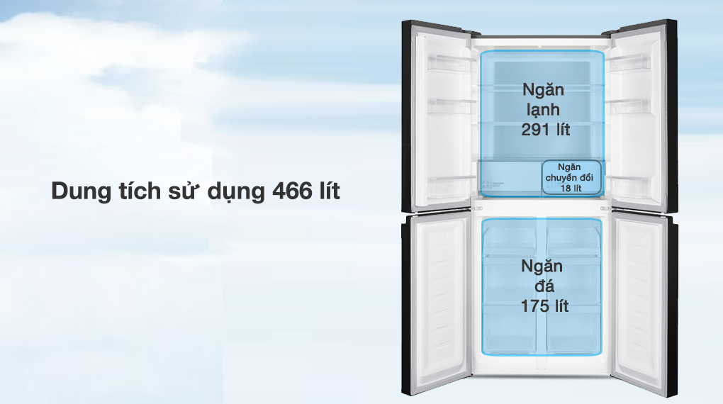 Tủ lạnh Hitachi Inverter 466 lít Multi Door HR4N7522DSDXVN Tủ lạnh Hitachi Inverter 466 lít Multi Door HR4N7522DSDXVN