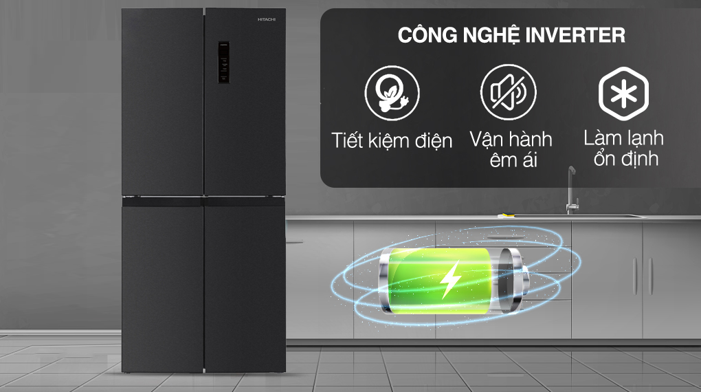 Tủ lạnh Hitachi Inverter 466 lít Multi Door HR4N7522DSDXVN Tủ lạnh Hitachi Inverter 466 lít Multi Door HR4N7522DSDXVN